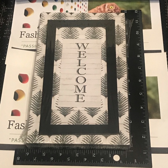 WELCOME Vertical Wood MDF Print Wall Art Farmhouse - Picture 7 of 9